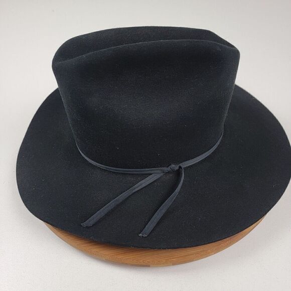 Resistol Clint Black Signature 6 3/4 Long Oval Wester Hat Cowboy Self Conforming - Picture 1 of 16